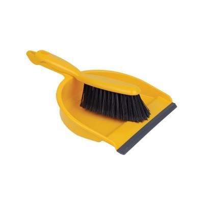 Dust Pan and Brush Set - YELLOW - Each
